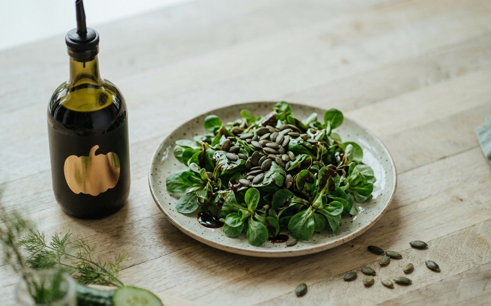 Connexe : Mâche à la vinaigrette d'huile de courge