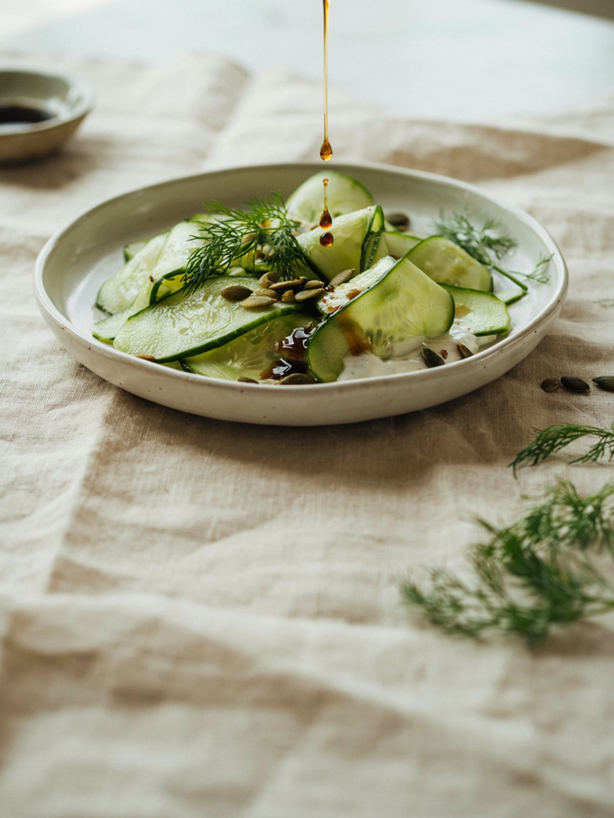 Salade de concombre à l'huile de courge