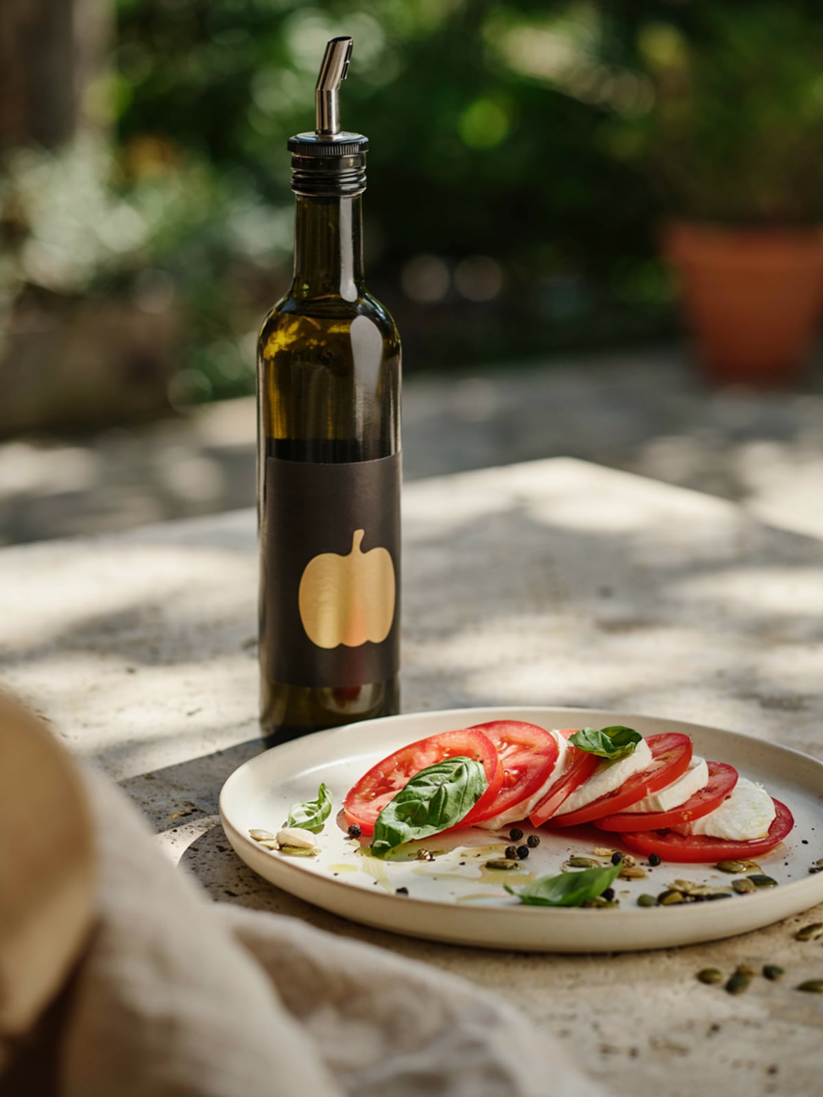 Tomate-mozzarella à l'huile de courge